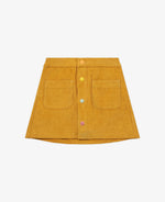 Button-Up Corduroy Skirt - Turmeric