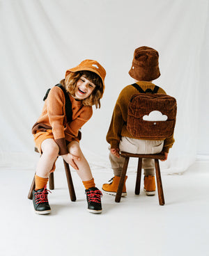 Corduroy Square Backpack - Cocoa