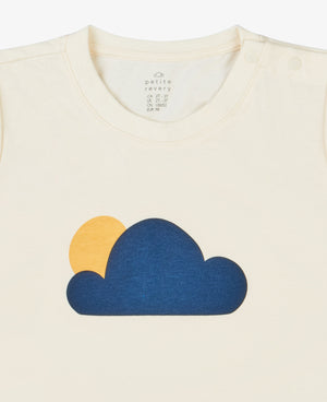 Cotton Short Sleeve Graphic Tee - Sunny Clouds