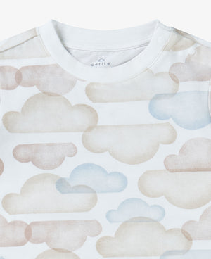 Quick Dry Cotton Short Sleeve Tee - Sunset Clouds