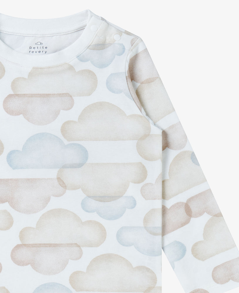 Quick Dry Cotton Long Sleeve Tee - Sunset Clouds