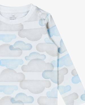 Quick Dry Cotton Long Sleeve Tee - Daydream Clouds