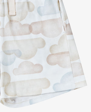 Quick Dry Cotton Shorts - Sunset Clouds