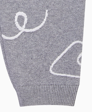 Cotton Jacquard Knit Jogger - Slate Grey