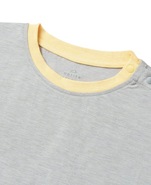 Short Sleeve Color Block T-Shirt - Slate Gray