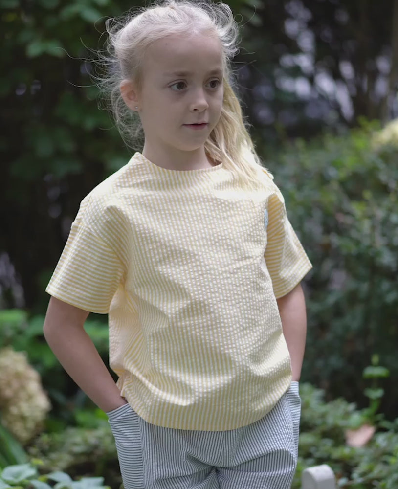 
            
                Load and play video in Gallery viewer, Seersucker Cotton Short Sleeve Top - Sunny Stripe
            
        