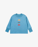 Trio Clouds Long Sleeve Top - Mineral Blue