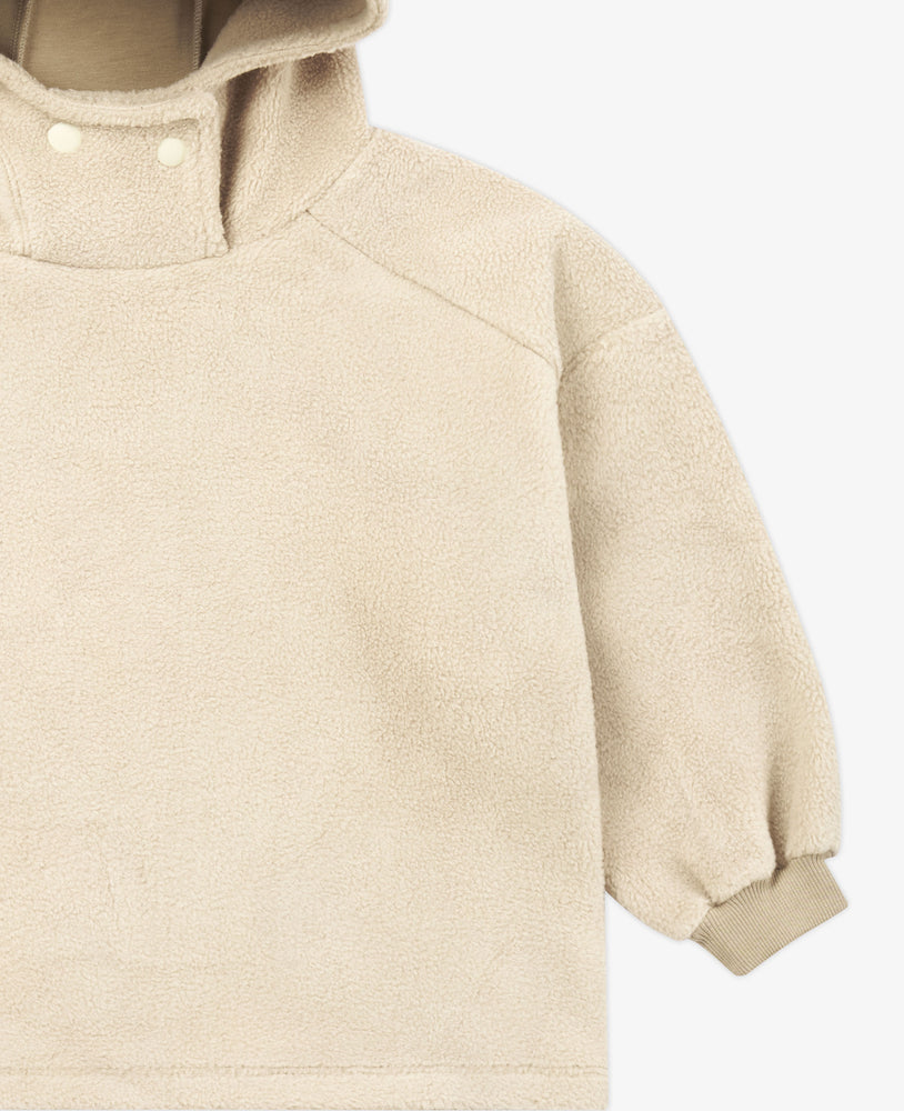 Recycled Fleece Hooded Pullover - Oat