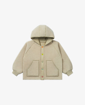 
            
                Load image into Gallery viewer, Recycled Fleece Hooded Jacket - Oat
            
        