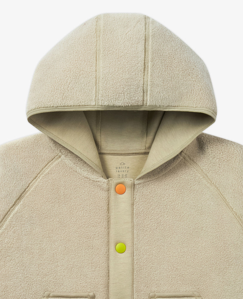 Recycled Fleece Hooded Jacket - Oat