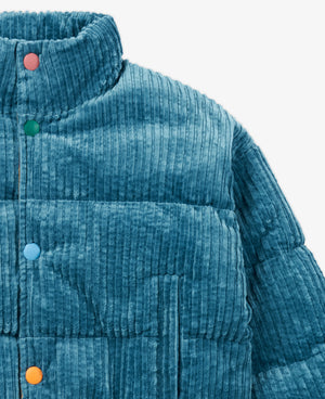 
            
                Load image into Gallery viewer, Corduroy Puffer Coat - Mineral Blue
            
        