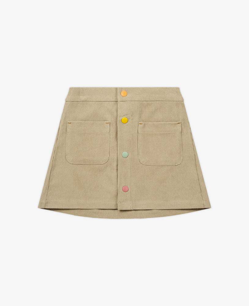 
            
                Load image into Gallery viewer, Button-Up Corduroy Skirt - Oat
            
        