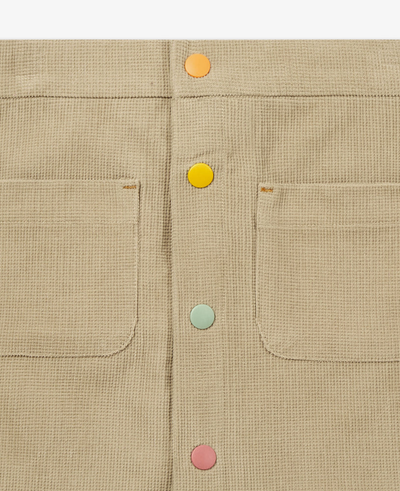 Button-Up Corduroy Skirt - Oat