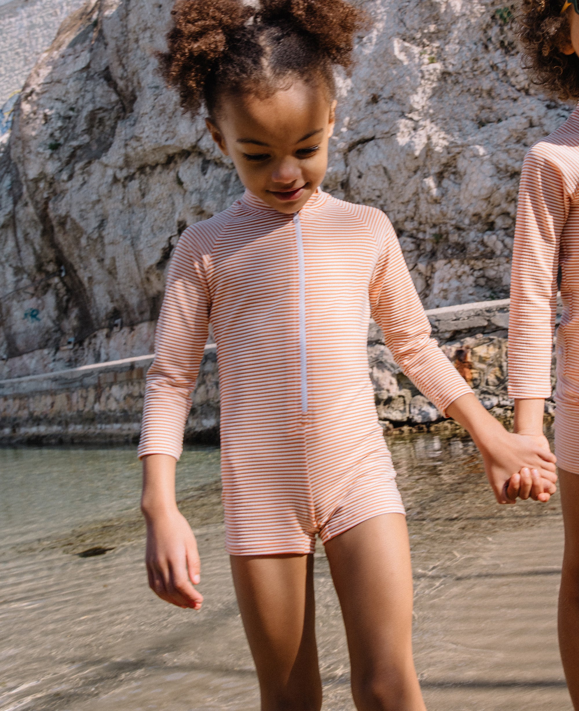 Long Sleeve Swim Suit - Ginger Stripe – Petite Revery