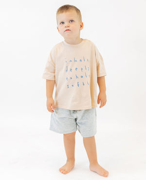
            
                Load image into Gallery viewer, Inhale Exhale Short Sleeve Boxy Tee - Sand
            
        