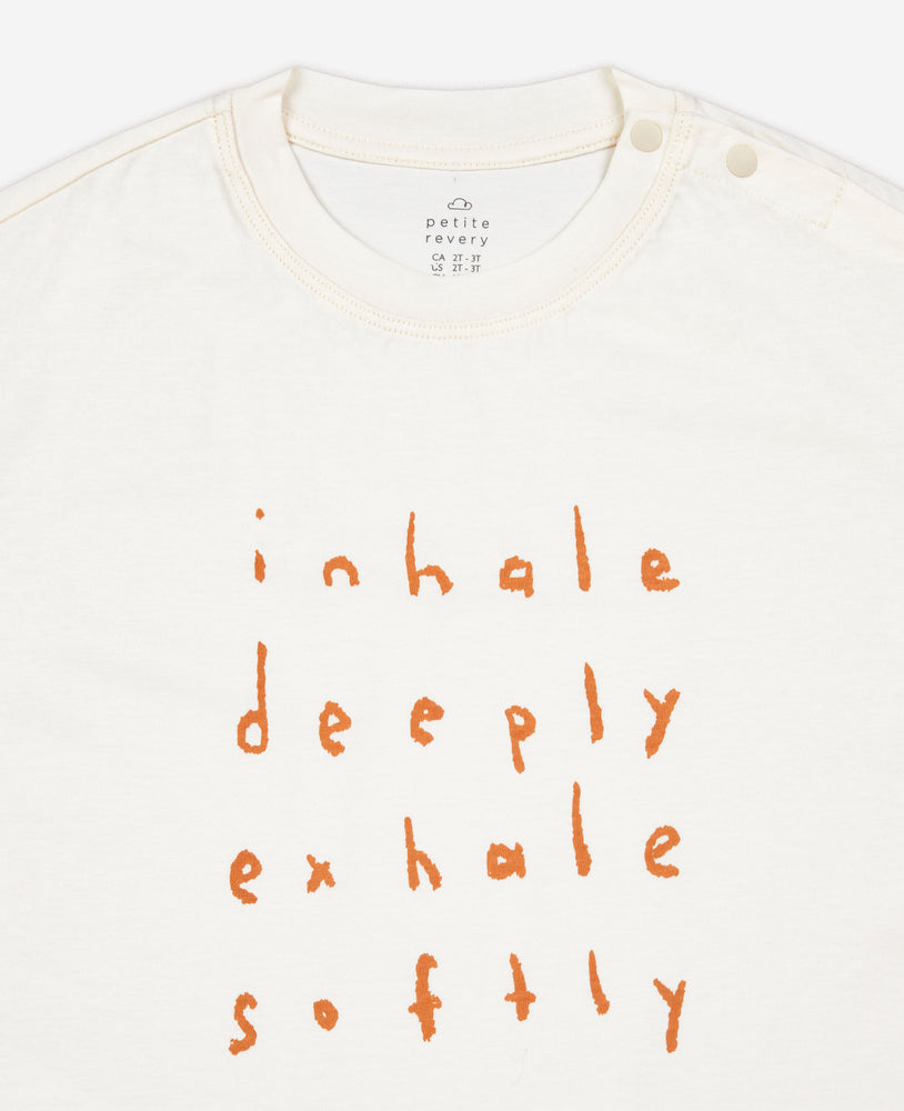 Inhale Exhale Short Sleeve Boxy Tee - Vanilla