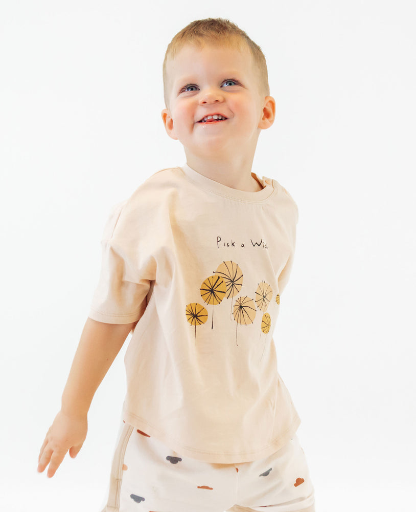
            
                Load image into Gallery viewer, Pick a Wish Short Sleeve Boxy Tee - Sand
            
        