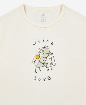 Juice Love Long Sleeve Drop Shoulder Tee - Vanilla