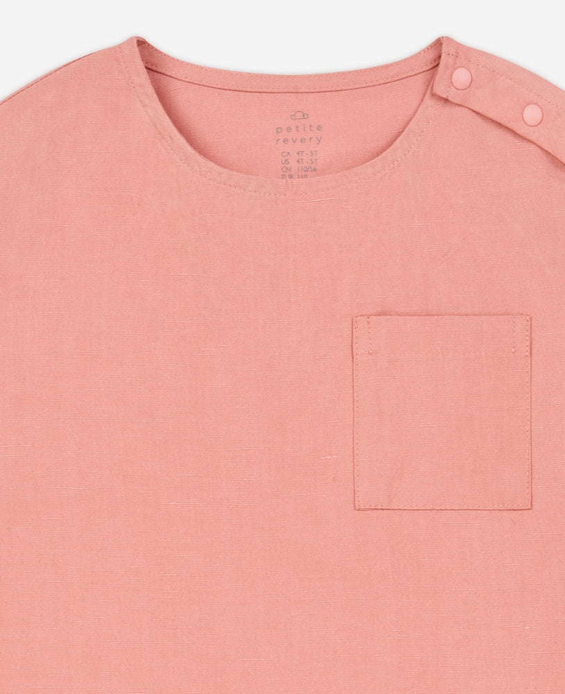 
            
                Load image into Gallery viewer, Cotton Linen Fisherman Top - Coral Pink
            
        