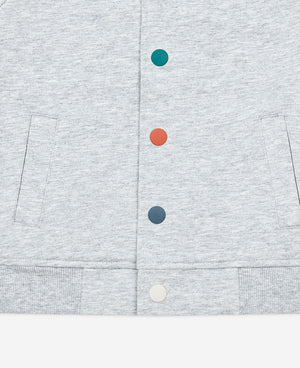 
            
                Load image into Gallery viewer, French Terry Baseball Jacket - Fog
            
        