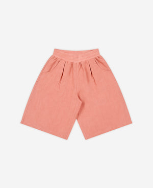 Cotton Linen Culottes - Coral Pink