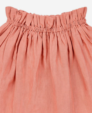 
            
                Load image into Gallery viewer, Cotton Linen Shirred Skirt - Coral Pink
            
        