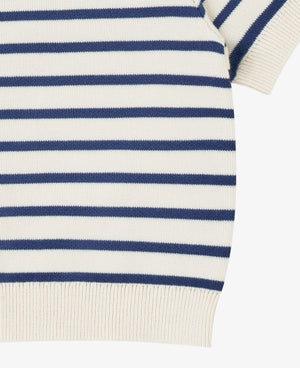 
            
                Load image into Gallery viewer, Knit Cotton Short Sleeve Top - Breton Clouds
            
        