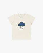 Cotton Short Sleeve Graphic Tee - Rainy Clouds
