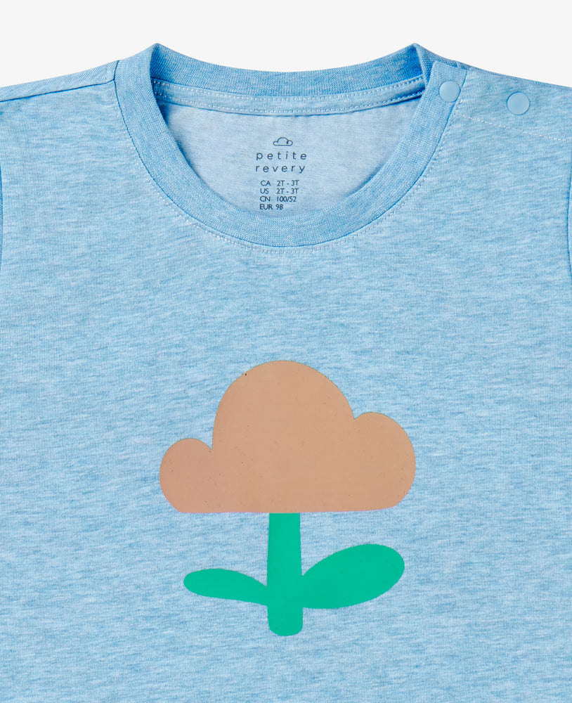 
            
                Load image into Gallery viewer, Cotton Short Sleeve Graphic Tee - Dusk Blue Flower
            
        