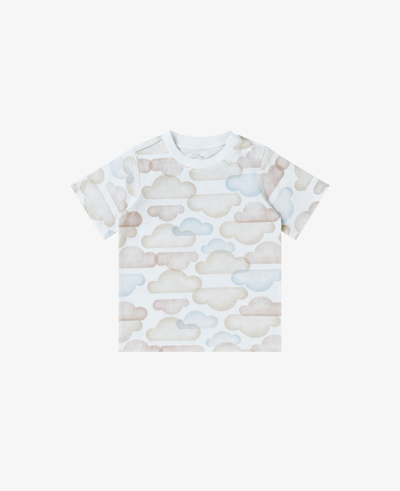 Quick Dry Cotton Short Sleeve Tee - Sunset Clouds
