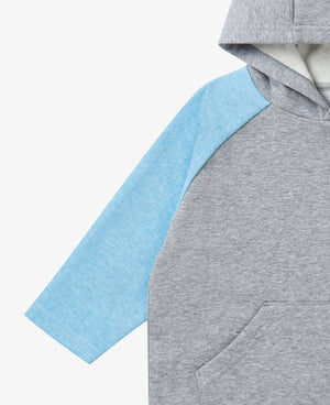 French Terry Hooded Color Block Sweatshirt