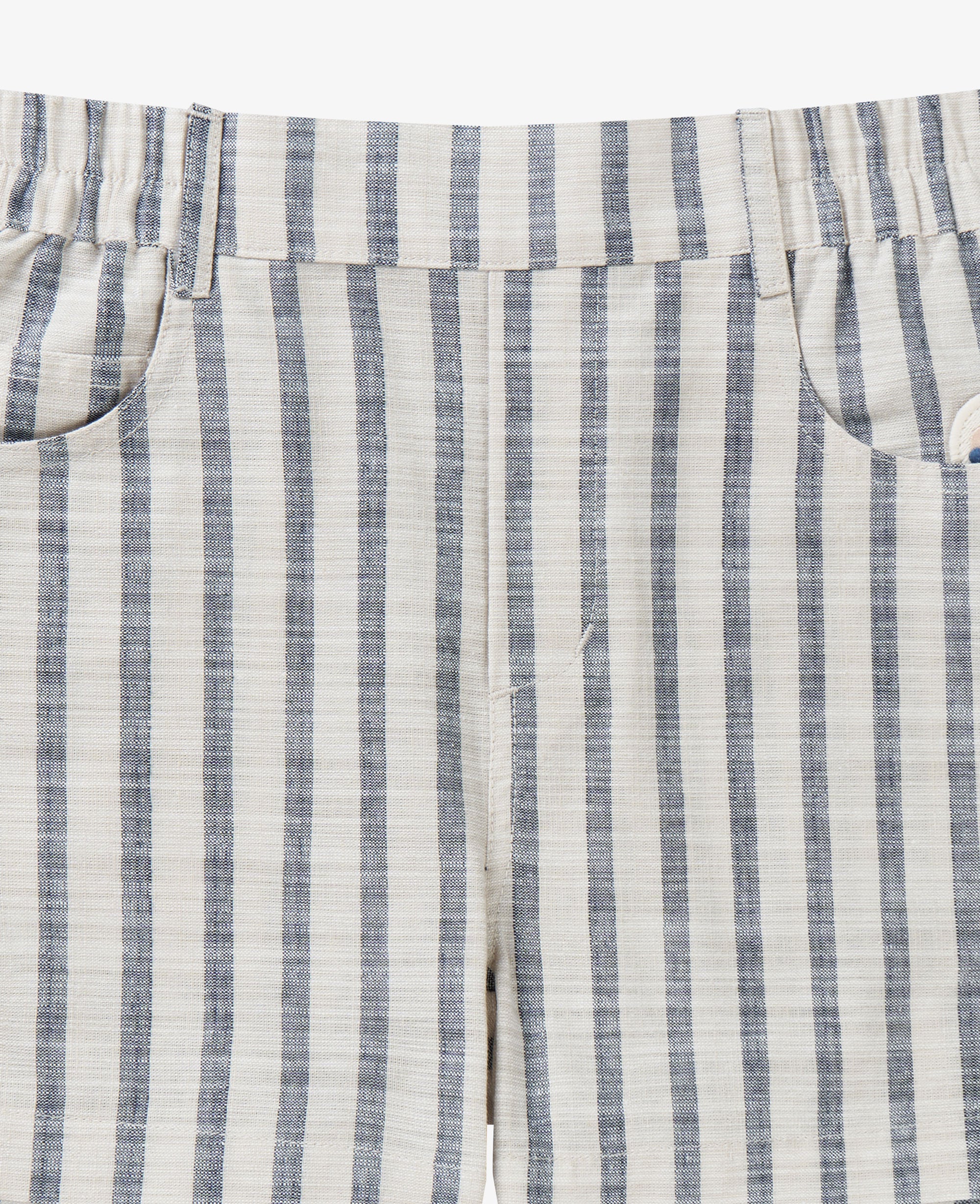 Cotton Wide Stripe Shorts - Nautical Stripe