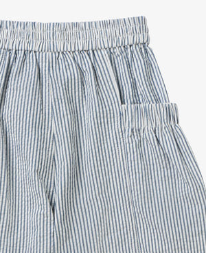 
            
                Load image into Gallery viewer, Seersucker Cotton Wide Leg Pants - Seabreeze Stripe
            
        